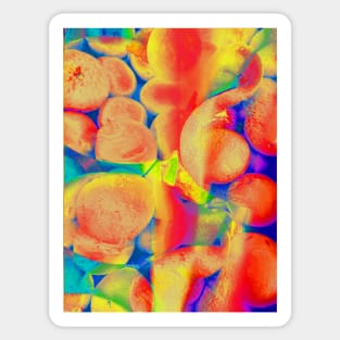 Vibrant Orange Oranges Glitch Sticker